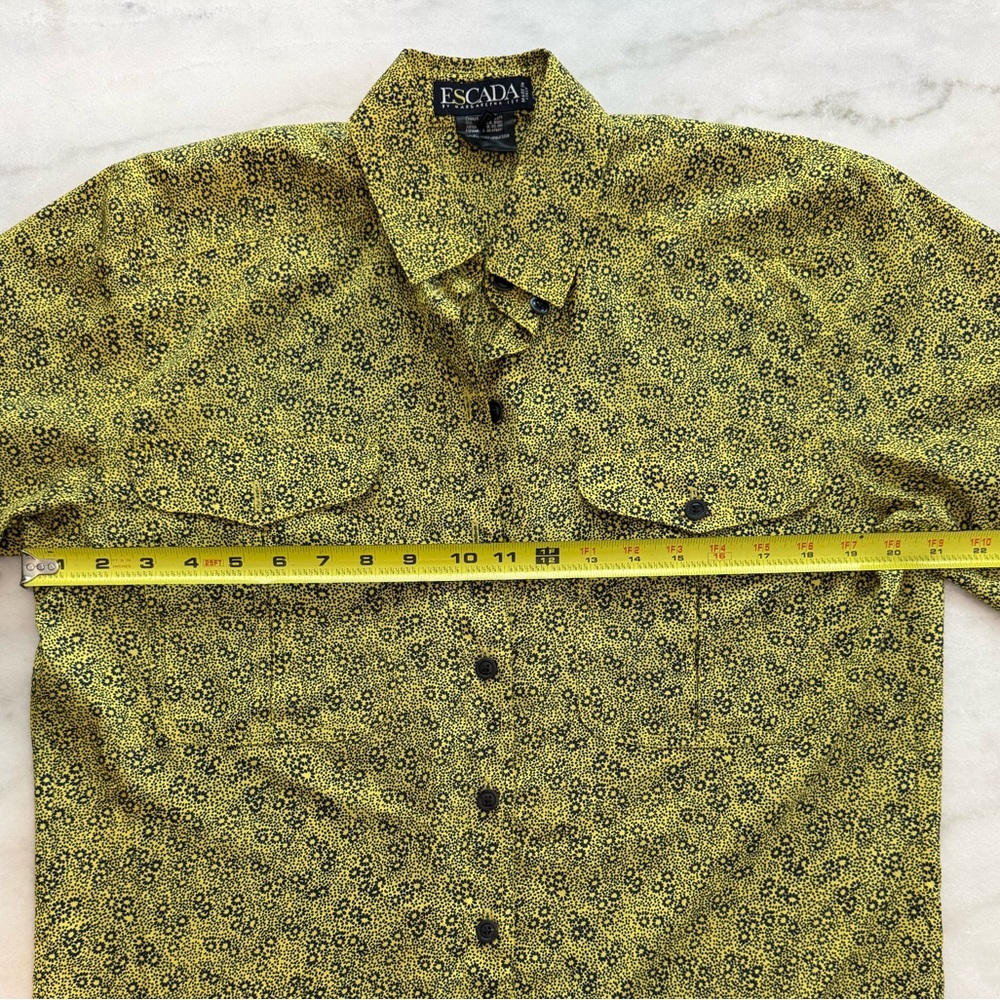 Escada Margaretha Ley Floral Blouse Button Down Designer Luxury Women Size 6 - Picture 7 of 10